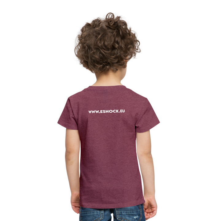Kinderen Premium T-shirt met website op rug - bordeaux gemêleerd