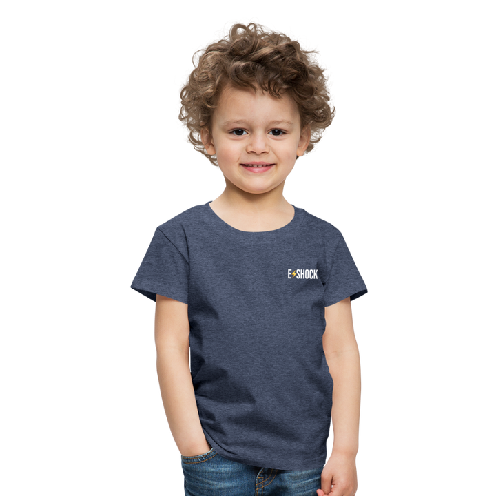Kinderen Premium T-shirt met website op rug - blauw gemêleerd