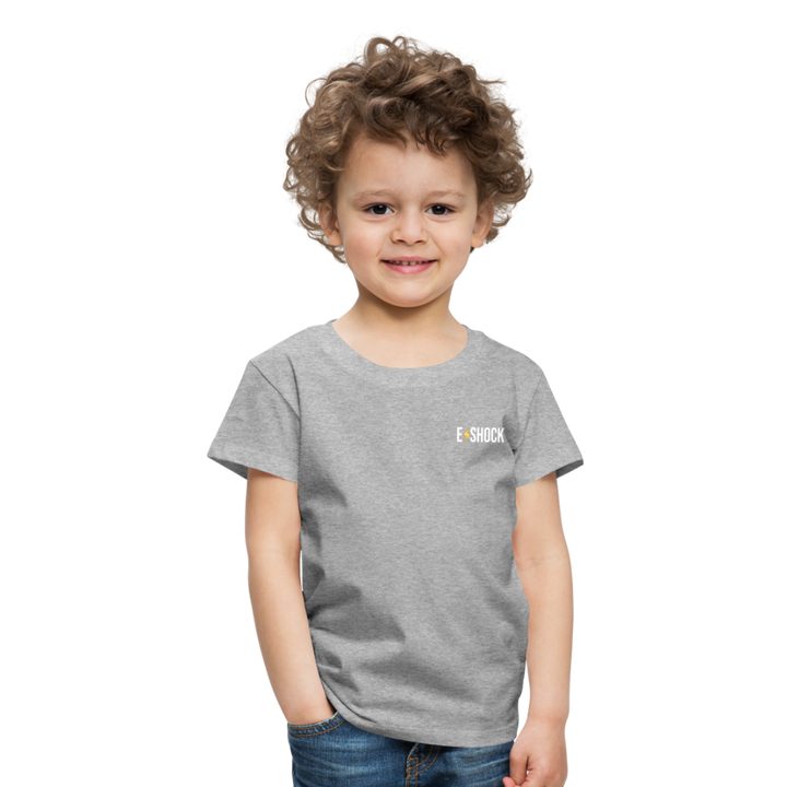 Kinderen Premium T-shirt met website op rug - grijs gemêleerd
