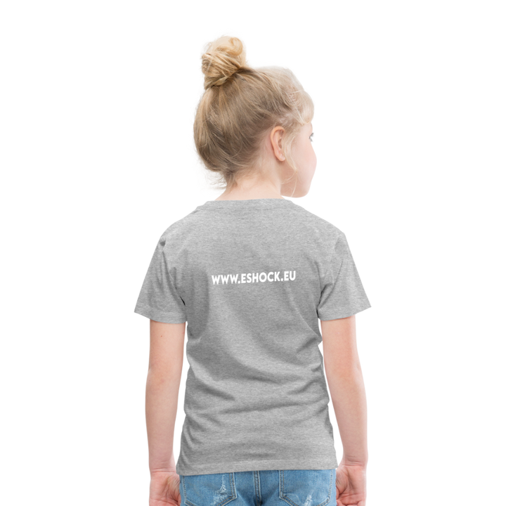 Kinderen Premium T-shirt met website op rug - grijs gemêleerd