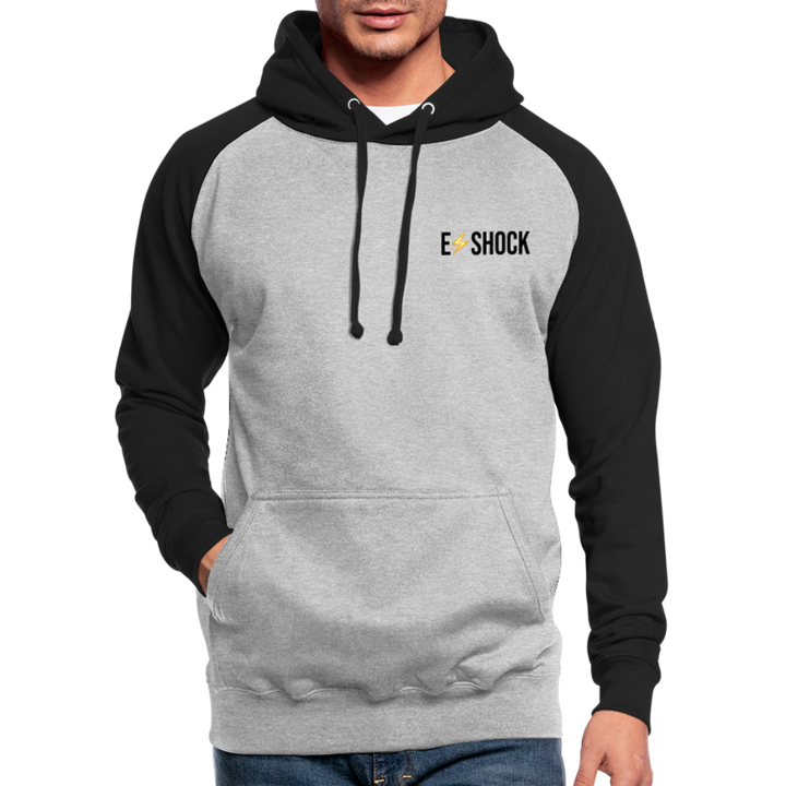 Unisex baseball hoodie - grijs gemêleerd/zwart