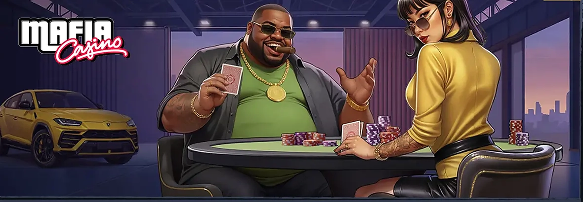 Bannière Mafia Casino avec bonus de bienvenue