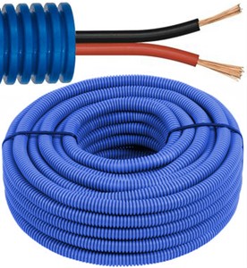 FLEX - Voorbedrade buis - Luidsprekerkabel 2 x 2,5 mm² - blauwe buis Ø 16 mm - FEHIFI2X25-E⚡shock