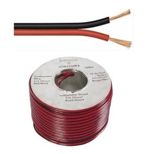 KABEL - Luidsprekerkabel - Eca 2 x 0,75 mm² rood/zwart ( B500 ) - LS2X075-E⚡shock