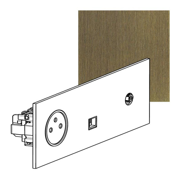 Legrand - ART Stopcontact 2P+A +TV +RJ45 FTP épure Brons - AR67337-E⚡shock