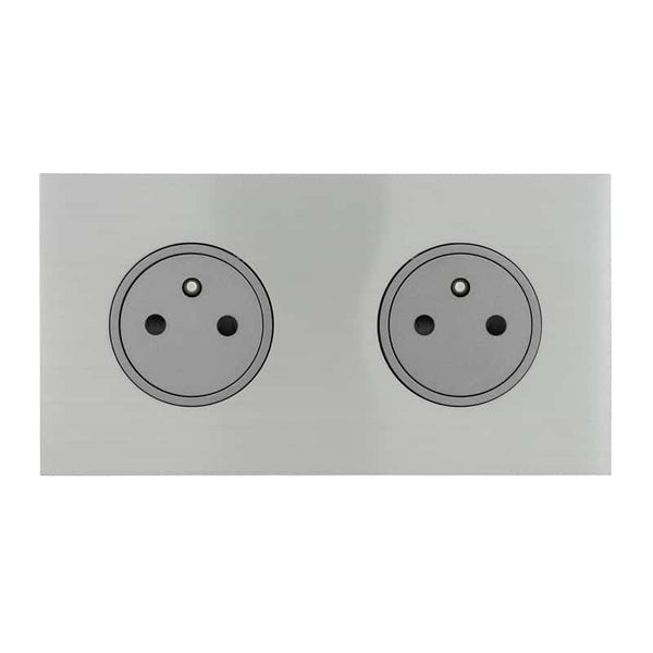 Legrand - ART Stopcontact 2x2P+A vlak 16A - épure Geborsteld staal - AR67432-E⚡shock