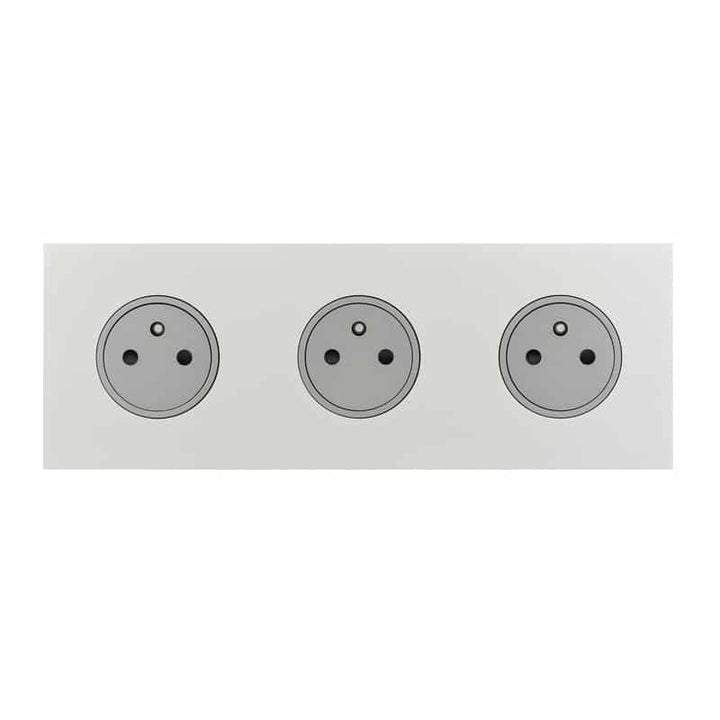 Legrand - ART Stopcontact 3x2P+A vlak 16A - épure Satijn staal - AR67533-E⚡shock