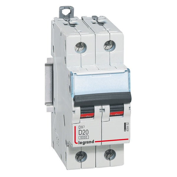 legrand - Autom. DX³ 10000A/16kA 2P D20 230/400V - 2 modules - 409452-E⚡shock