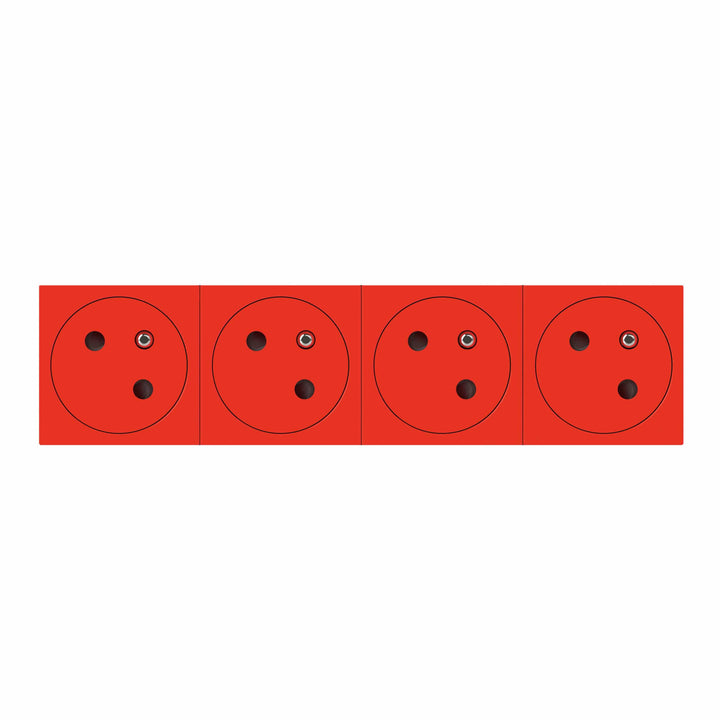 Legrand - Mos.Link Stopcontact 4x2P+A vlak 45°-8 mod rood - 077174L-E⚡shock