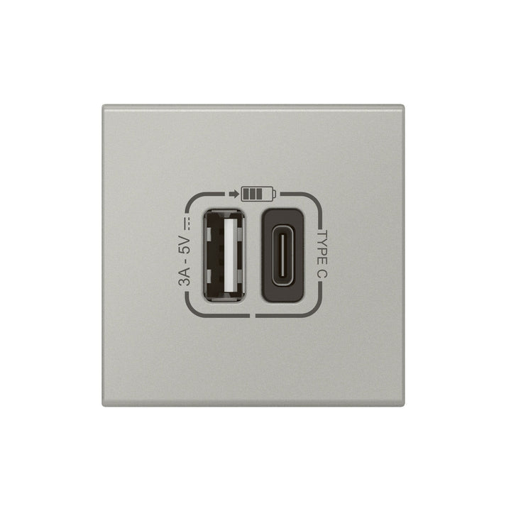 Legrand - Mos.Link USB lader A+C-3A-15W 2 mod alu - 079293L-E⚡shock