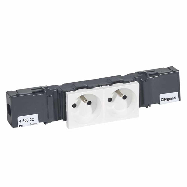 Legrand - Mosaic 2x2P+A standaard voor GWO klik-in-wit - 450022-E⚡shock