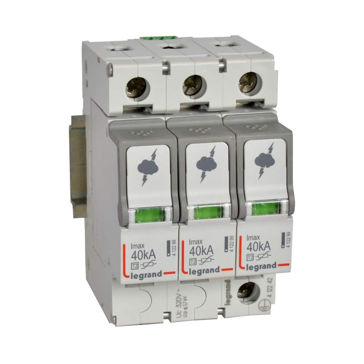 Legrand - Overspann. T2 - 3P - 40kA 1.7kV - Uc 320V - 3 modules - 412242-E⚡shock