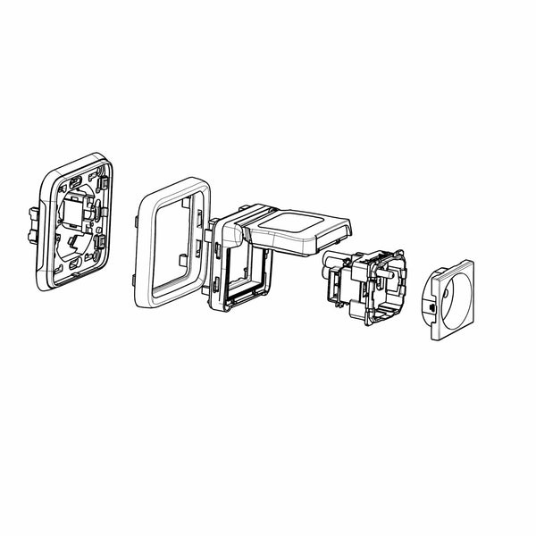 Legrand - Plexo contactdoos EV 2P+A voor laadunit EV Greenup prem. - 980950-E⚡shock