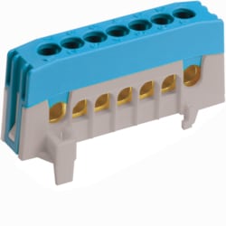 Hager - Aansluitklem voor DIN-rail, 7 x 16 mm² voor neuter, IP20 - KM07NF-E⚡shock